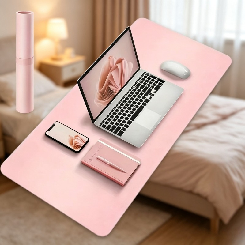 Leather Desk Pad - แผ่นรองเมาส์กันน้ำขนาดใหญ่ แผ่นรองโต๊ะทำงาน ป้องกันโต๊ะทำงาน ทำจากหนัง PU และไม้ก๊อก