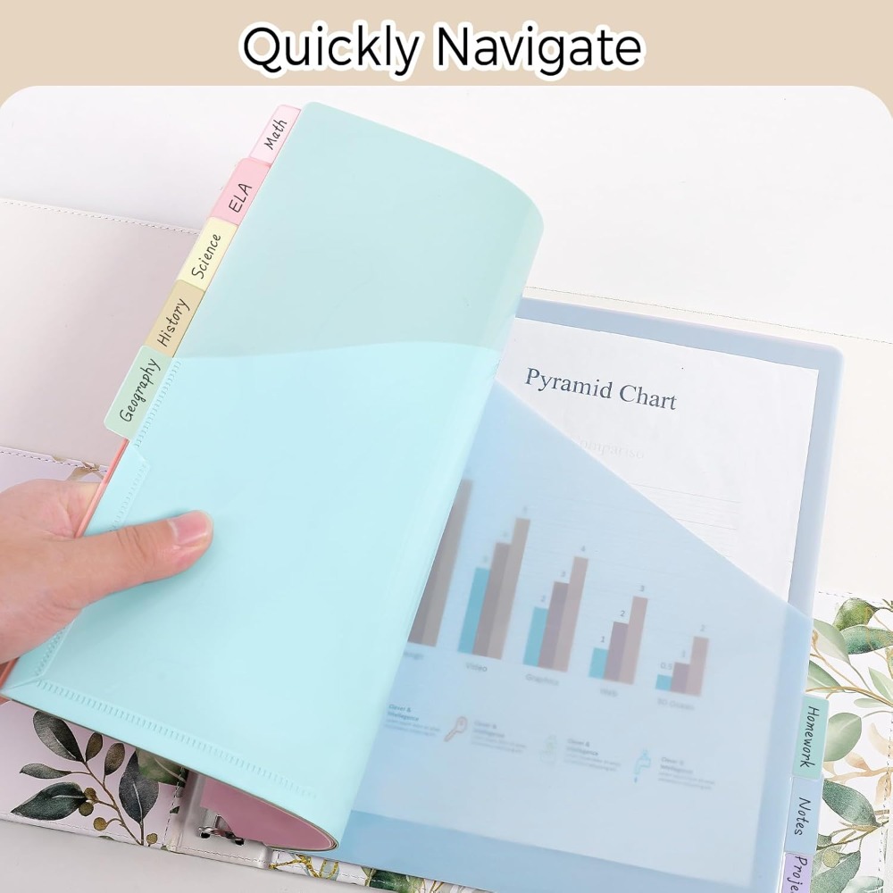 Tab Divider A4 - 8 ชิ้น แฟ้มพลาสติกแบบมีช่องใส่เอกสาร 8 ช่อง ขนาด