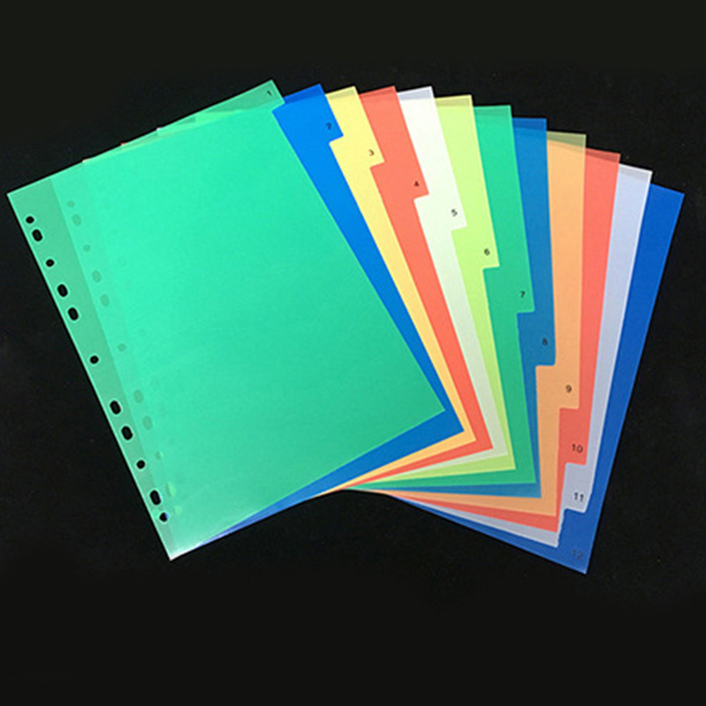 Tab Divider A4 - 40 ชิ้น A4 แถบแบ่งหมวดหมู่สีสดใส แฟ้มใส่เอกสารแบบเสียบได้ เป็นมิตรกับสิ่งแวดล้อม