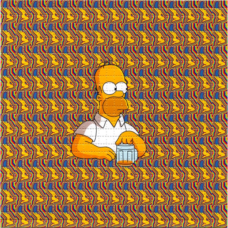 Ink Blotter Paper - Naked Marge Psychedelic LSD/กรดฟรี Blotter Art