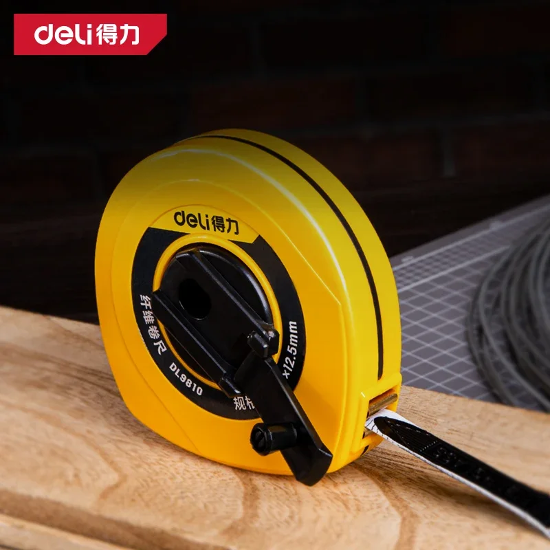 Tape Dispenser Weighted - Deli 10/20/30/50M ABSเส้นใยหนังเทปวัดการวัดที่แม่นยําสูงมัลติฟังก์ชั่ไม้แบบพกพามือวัดเครื่องมือ