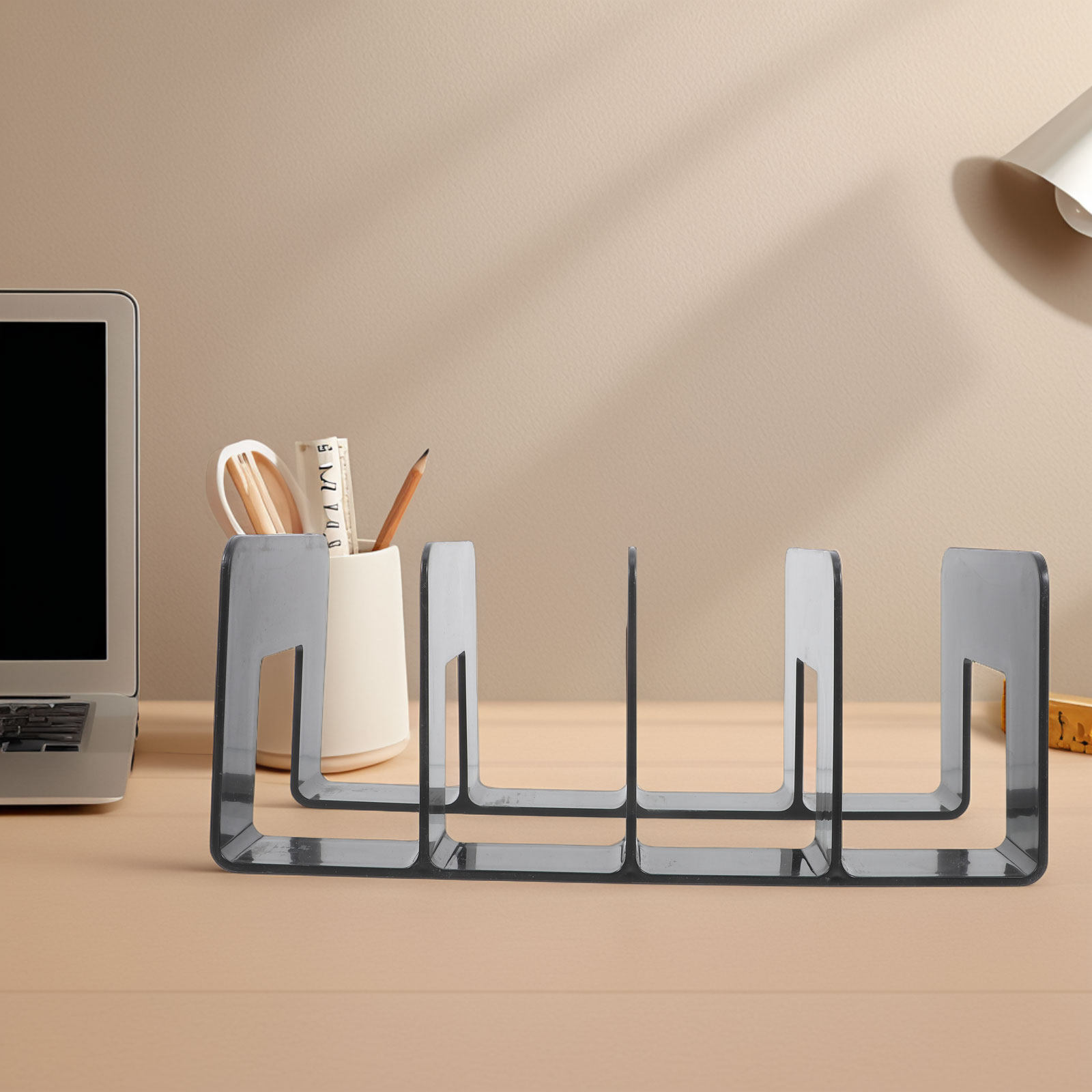 Magazine Holder Rack - ที่วางหนังสือสำหรับชั้นวางของ ที่จัดระเบียบบนโต๊ะทำงาน ที่วางนิตยสาร ที่เก็บหนังสือ ที่คั่นหนังสือสำหรับหนังสือหนัก อุปกรณ์จัดเก็บเอกสารสำหรับสำนักงานที่บ้าน