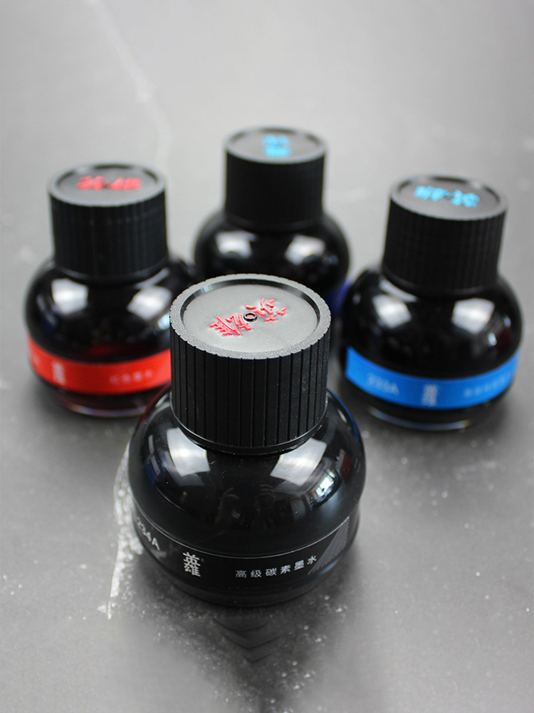 Fountain Pen Bottled Ink - หมึกฮีโร่สำหรับเขียนและคัดลายมือ สีดำ สีน้ำเงิน สีแดง สีน้ำเงิน สีดำ