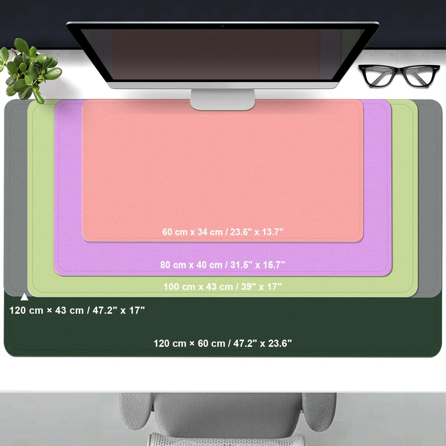 แผ่นรองโต๊ะหนังขนาด 39.4x17 นิ - Leather Desk Pad บทวิจารณ์และราคา