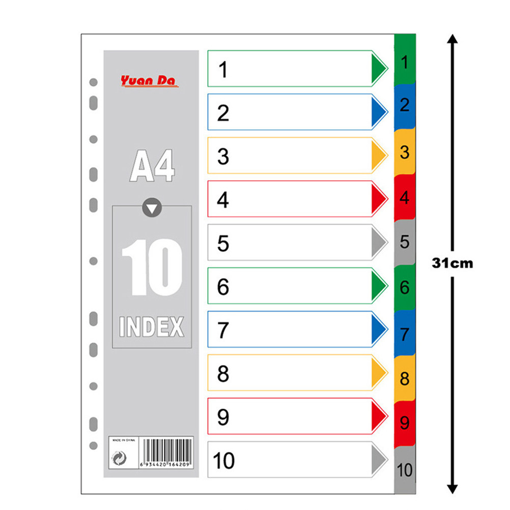 40 ชิ้น A4 แถบแบ่งหมวดหมู่สีสด - Tab Divider A4 บทวิจารณ์และราคา
