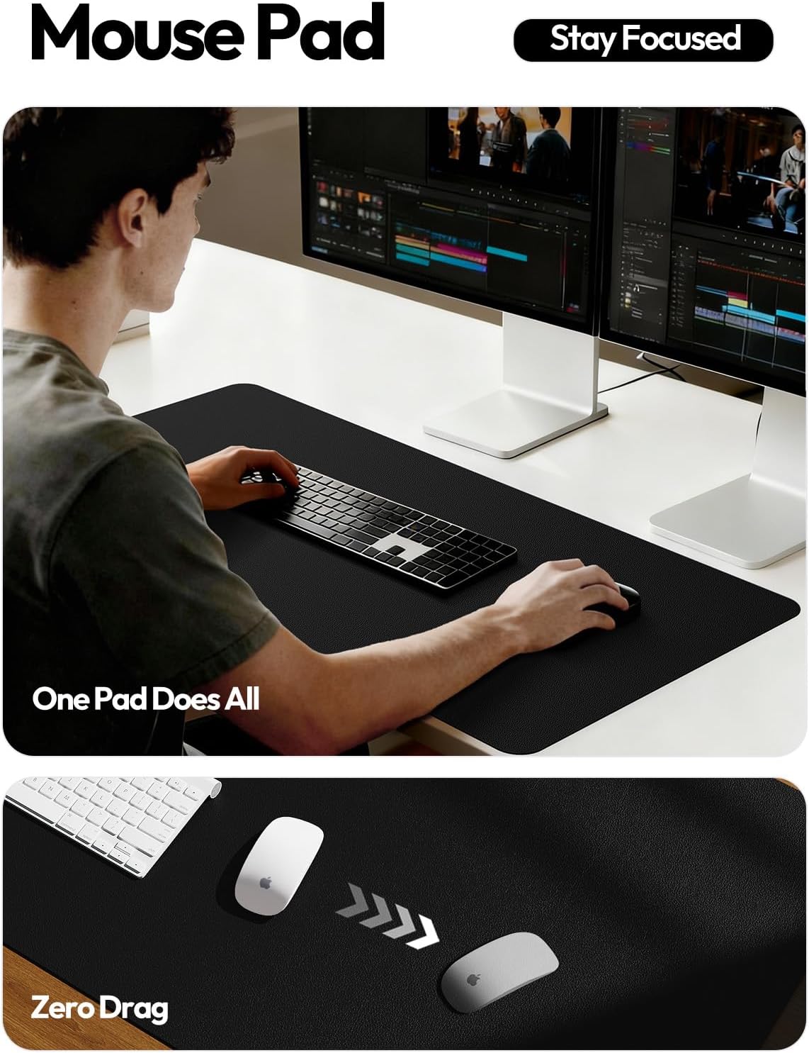แผ่นรองโต๊ะหนังขนาดใหญ่ 23.6x1 - Leather Desk Pad บทวิจารณ์และราคา
