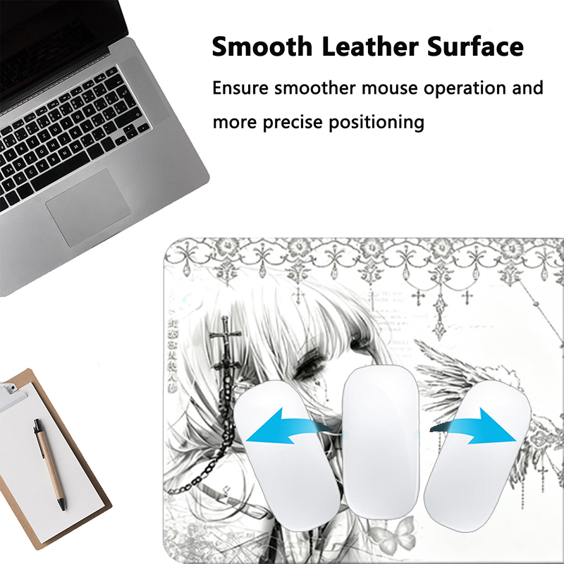 แผ่นรองเมาส์หนังสีดำสีขาวอะนิเ - Leather Desk Pad บทวิจารณ์และราคา